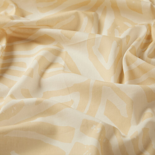 Beige Gold Ethnic Pattern Cotton Scarf