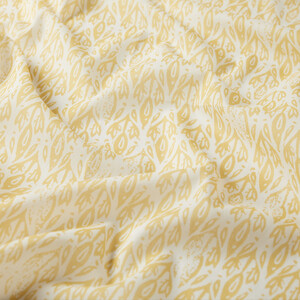 Cream Yellow Snowdrop Cotton Scarf - Thumbnail