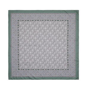 Green Cream Style Monogram Scarf - Thumbnail