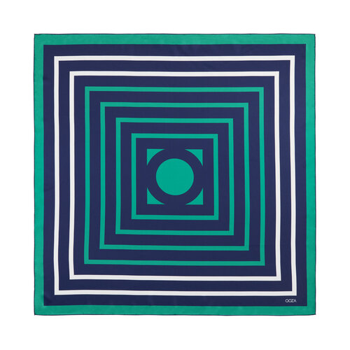 Navy Green Stripe Scarf