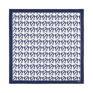 Navy Puzzle Monogram Scarf - Thumbnail