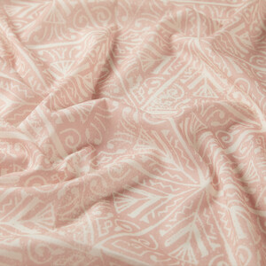 Salmon Ethnic Pattern Cotton Scarf - Thumbnail